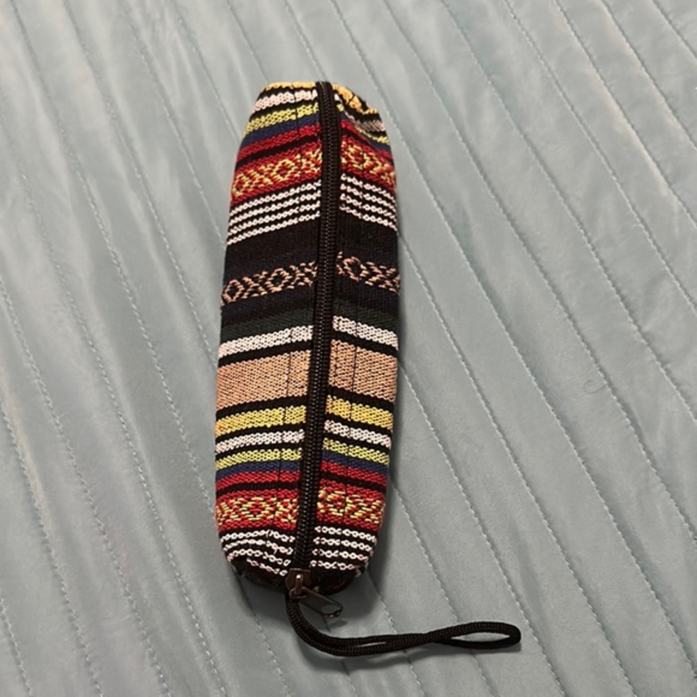 New Handmade in Nepal Colorful Striped Pouch